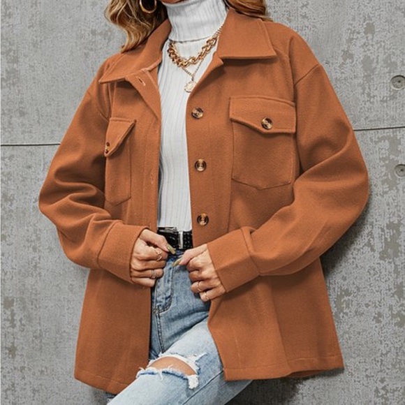 #81 LAST 1! Pocket Button Belted Wrap Brushed Utility fitted Shacket - Picture 3 of 5